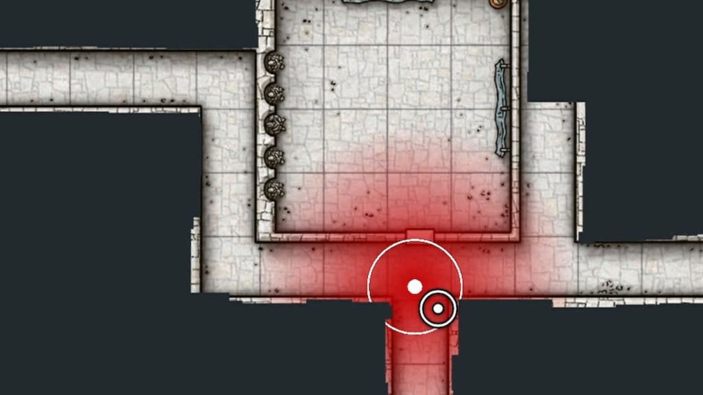 D&D Beyond Ping function highlighting a room in Maps