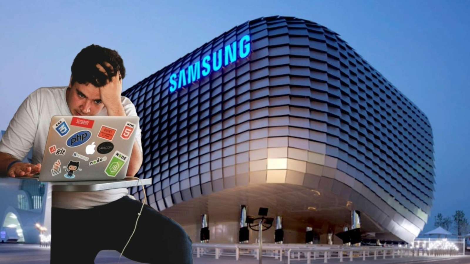 Samsung logo in the background