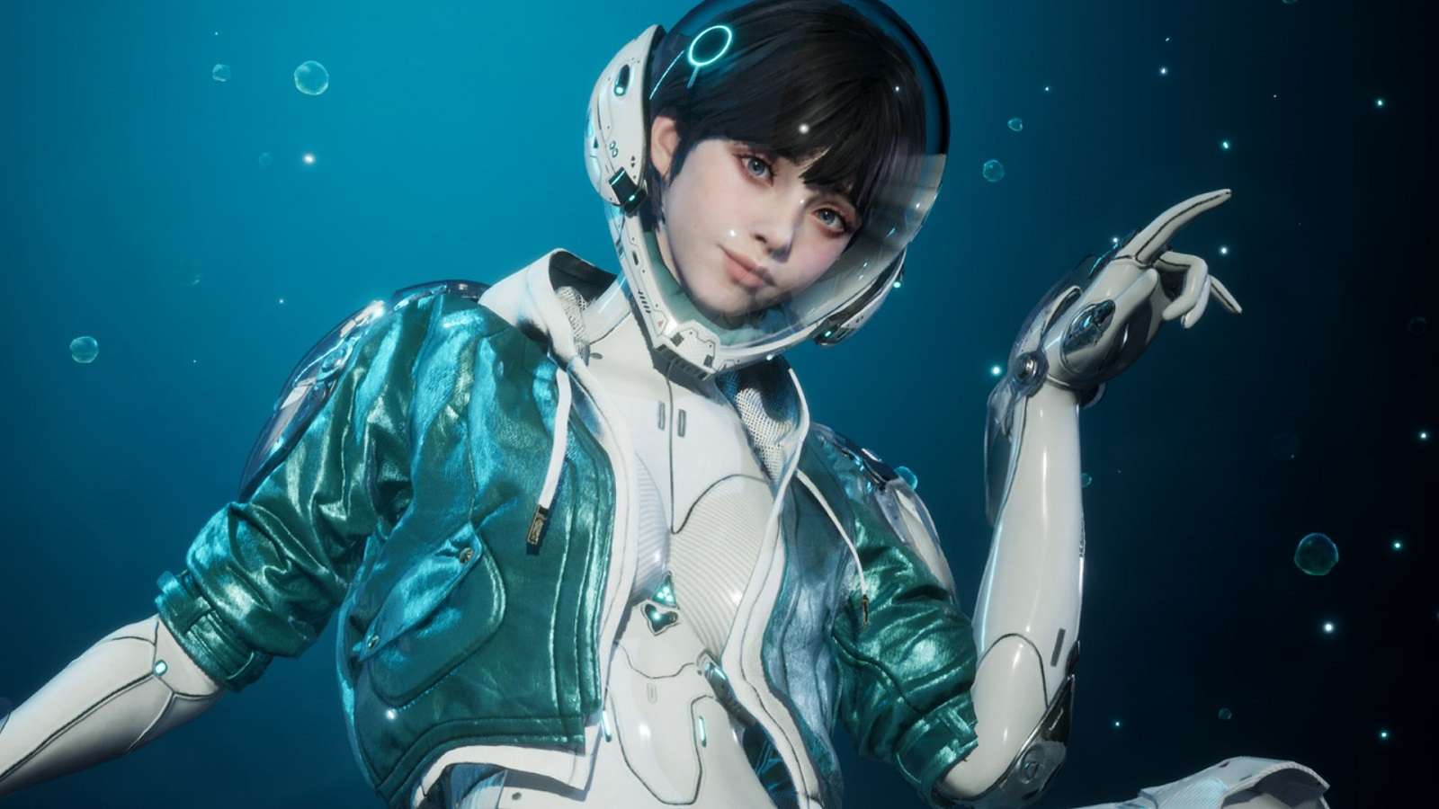 The First Descendant character in a space suit