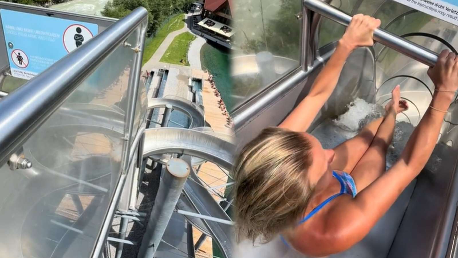 rhiannan iffland takes on the waterslide that forbids women
