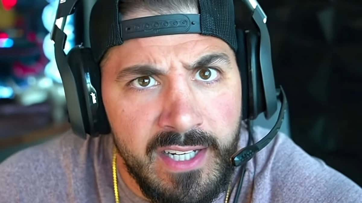 NICKMERCS staring into camera looking angry