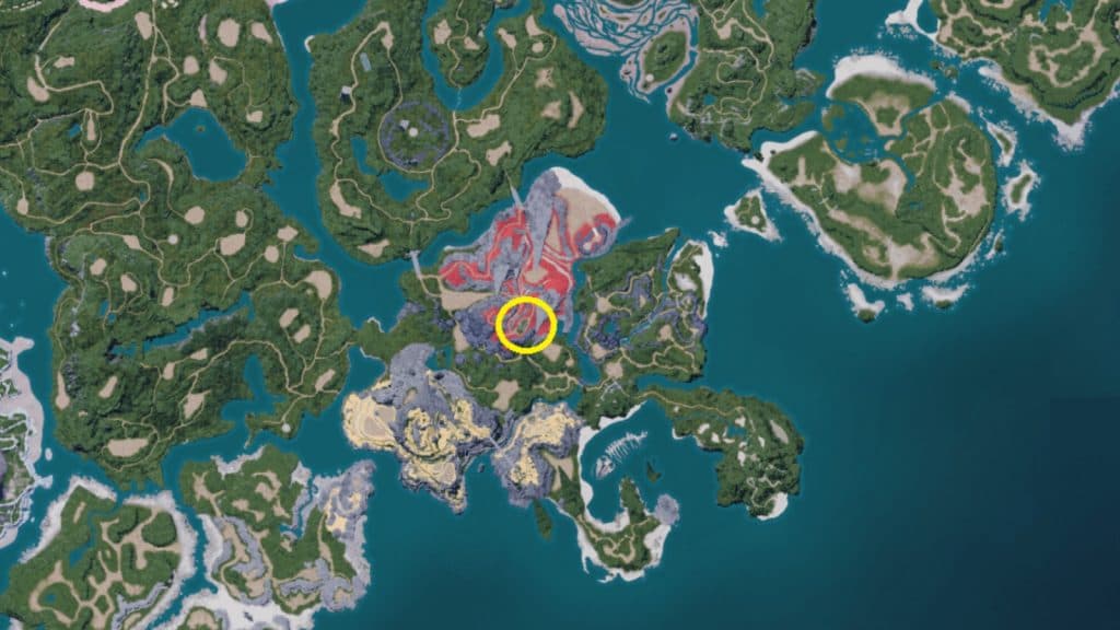 A screenshot featuring the Ring of Freight location in Palworld.