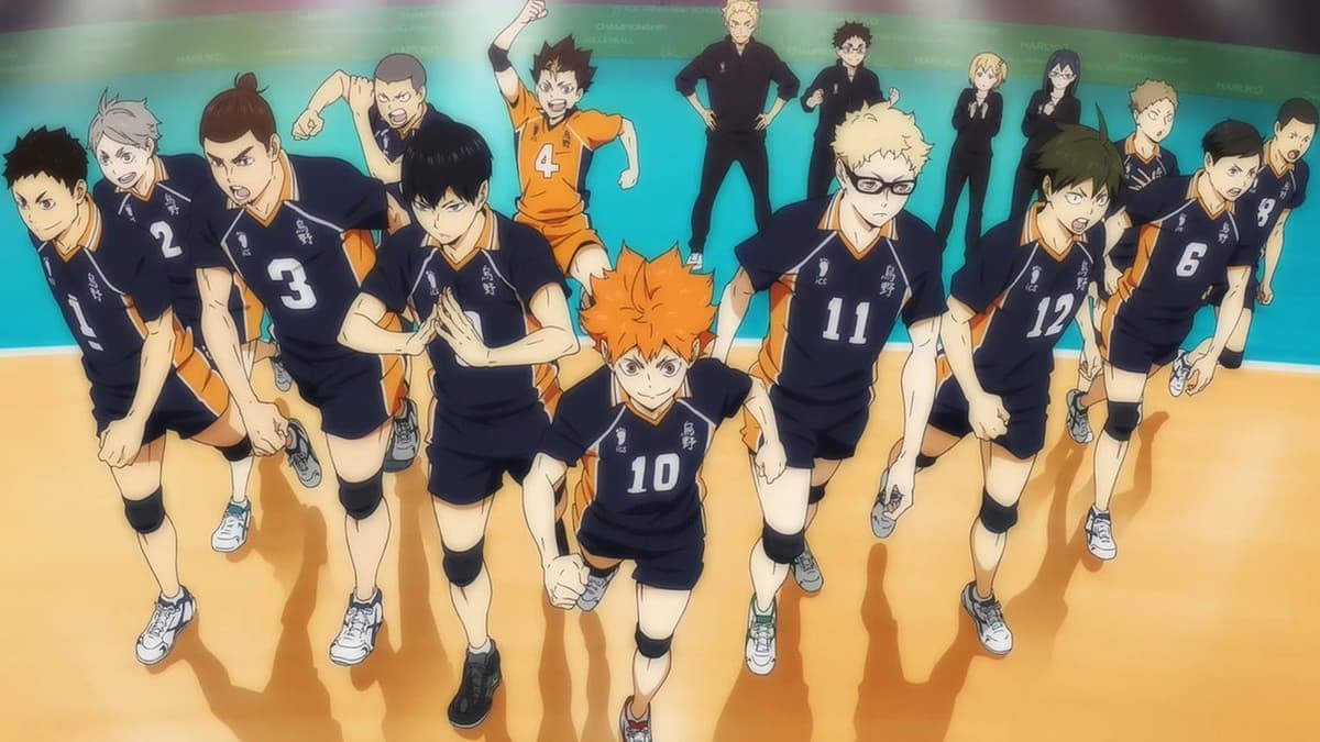 Karasuno Volleyball Team entering the court