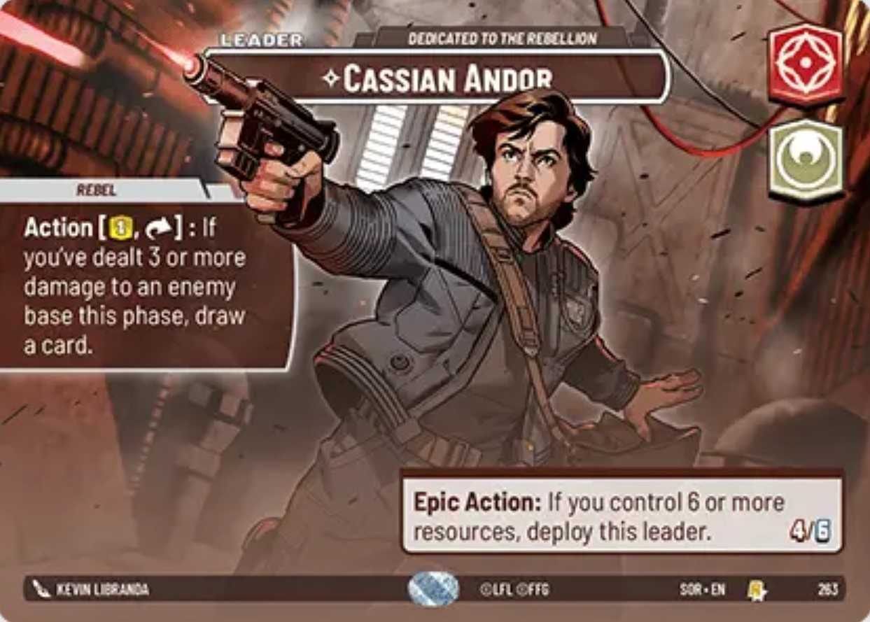 Cassian Andor Showcase card in Star Wars Unlimited