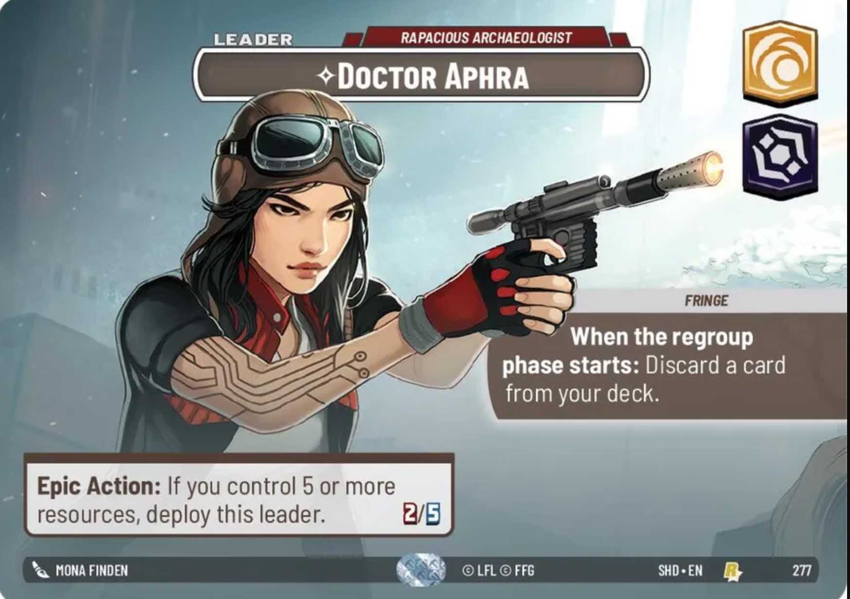 Doctor Aphra Showcase card in Star Wars Unlimited