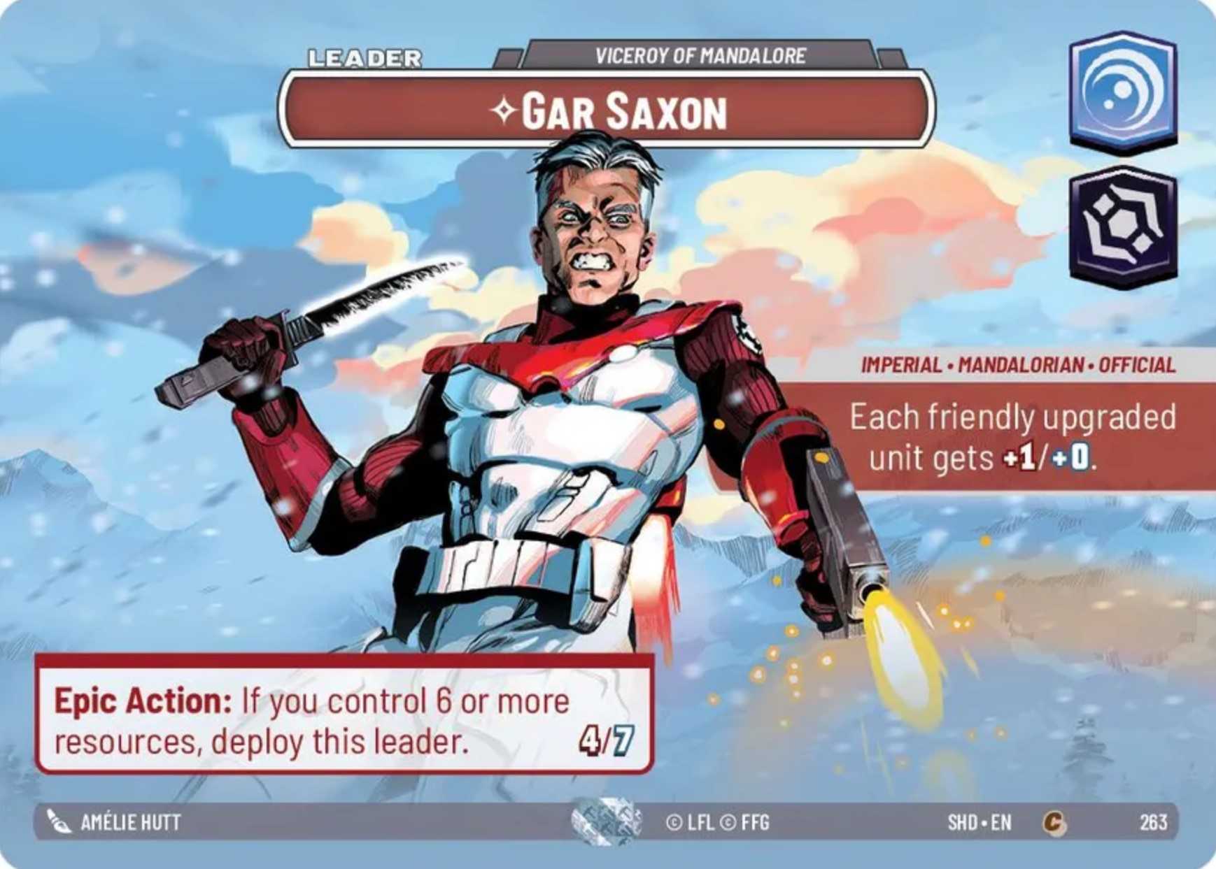 Gar Saxon Showcase card in Star Wars Unlimited