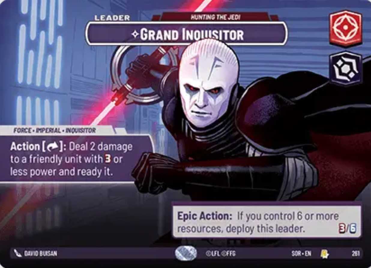 Grand Inquisitor Showcase card in Star Wars Unlimited