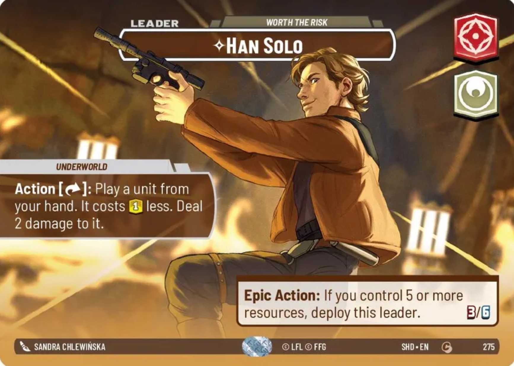 Han Solo Showcase card in Star Wars Unlimited