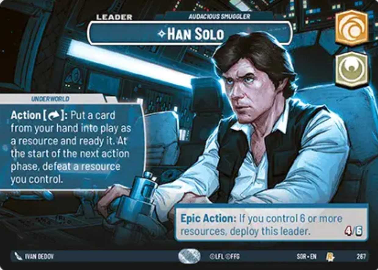 Han Solo Showcase card in Star Wars Unlimited
