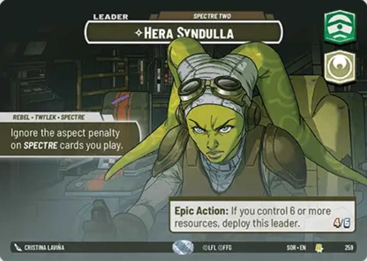 Hera Syndalla Showcase card in Star Wars Unlimited