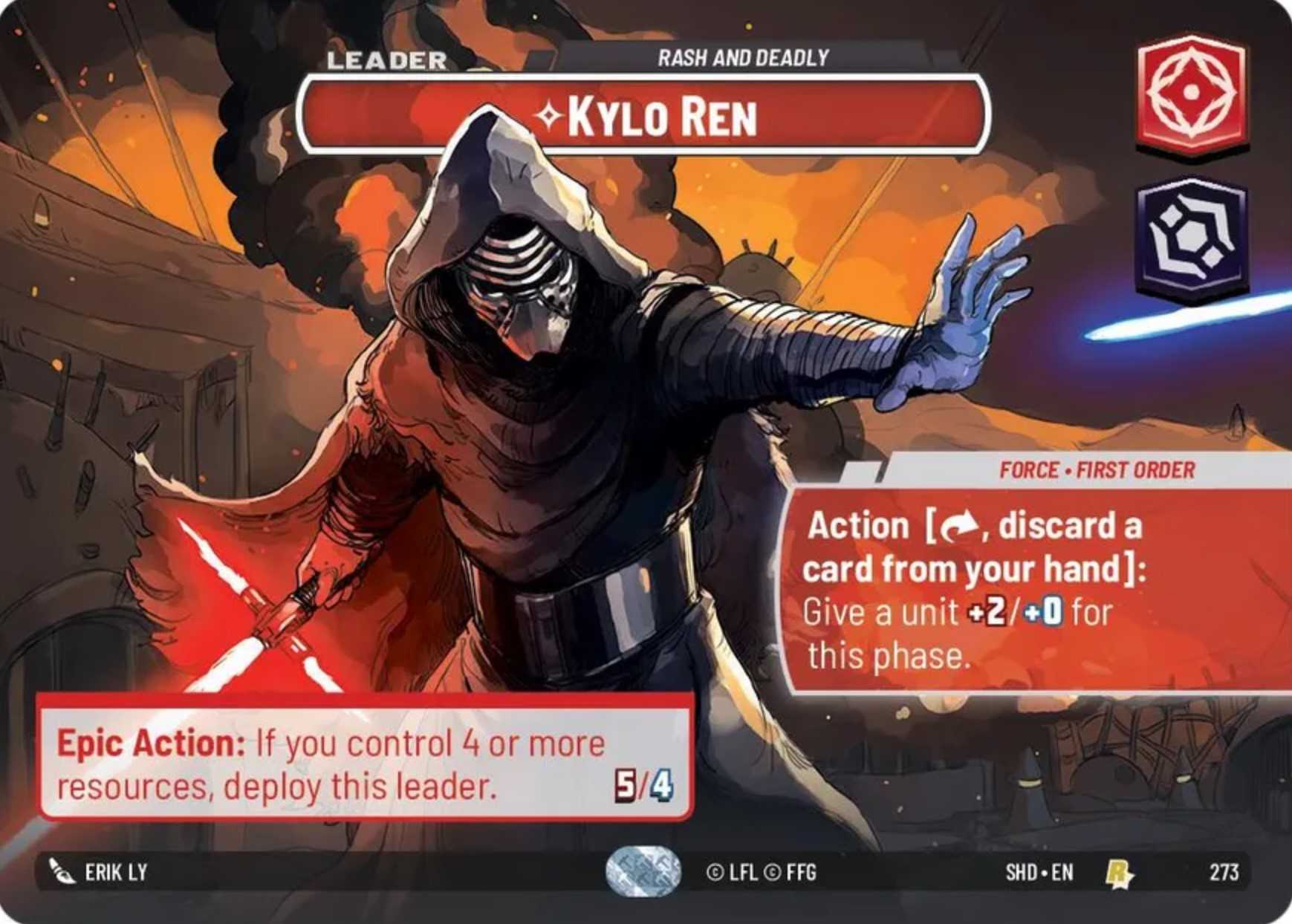 Kylo Ren Showcase card in Star Wars Unlimited