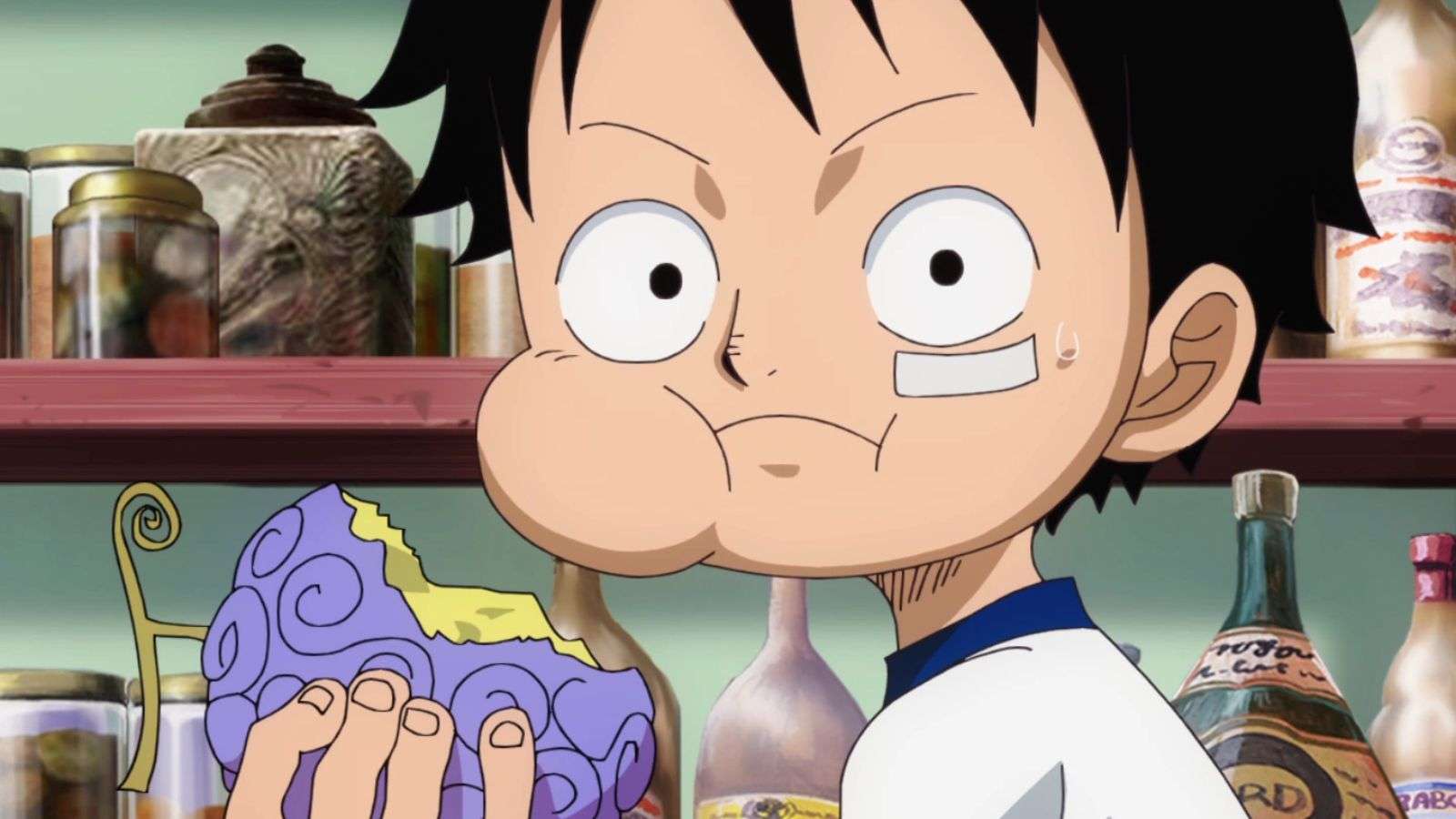 Luffy eating Gomu Gomu no Mi