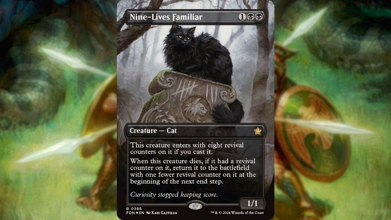 Nine-Lives Familiar от MTG Foundations идеально подходит для колод для жертвоприношений.