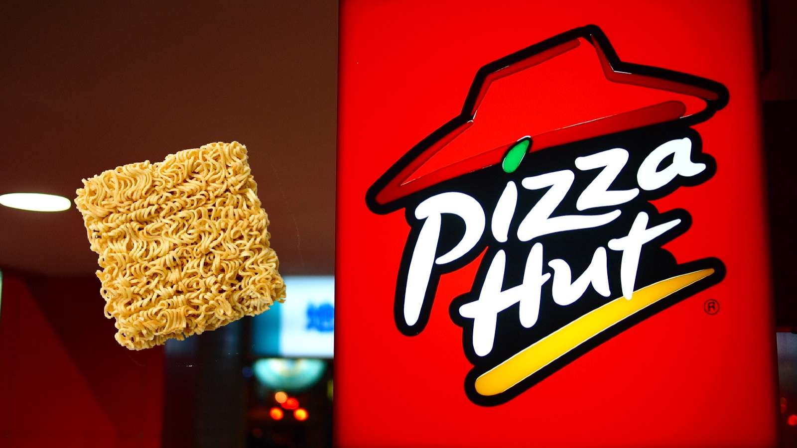Pizza Hut logo with ramen