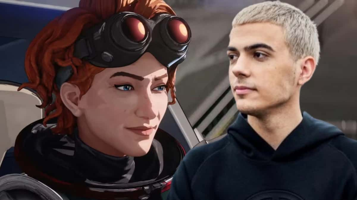 ImperialHal in black hoodie looking at Horizon in Apex Legends