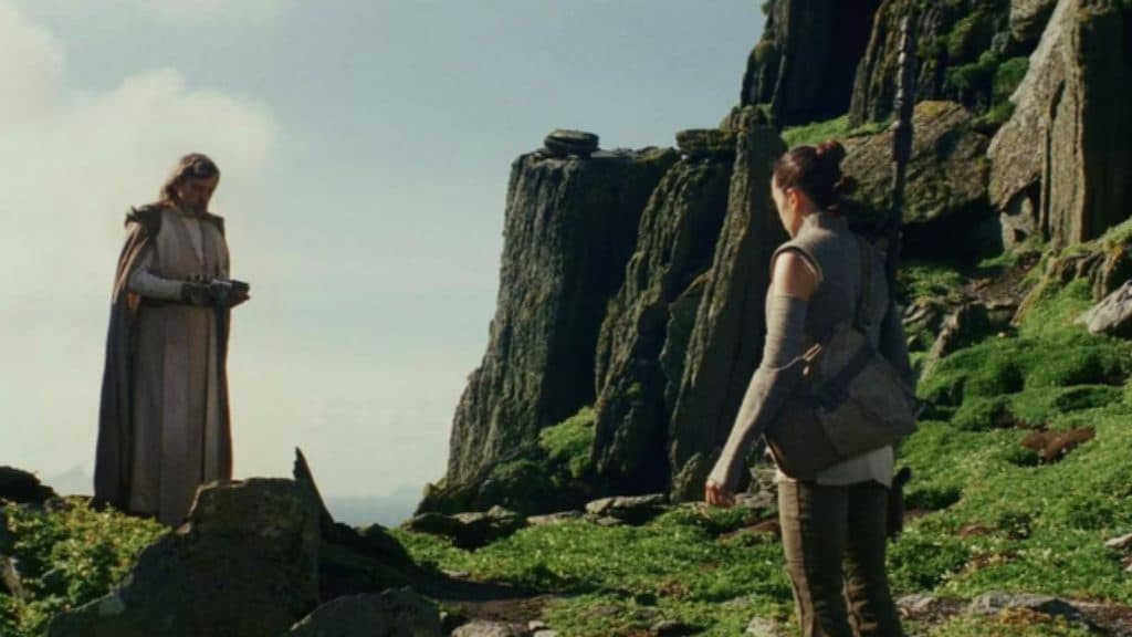 Mark Hamill and Daisy Ridley in The Last Jedi