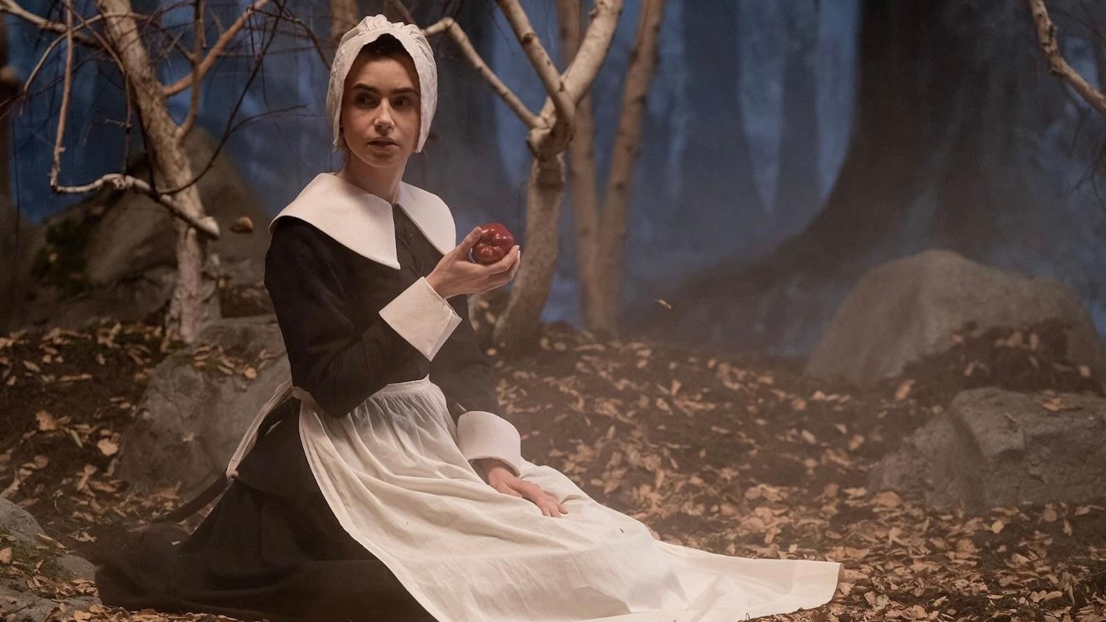 Lily Collins in The Puritan, a film-within-a-film in MaXXXine