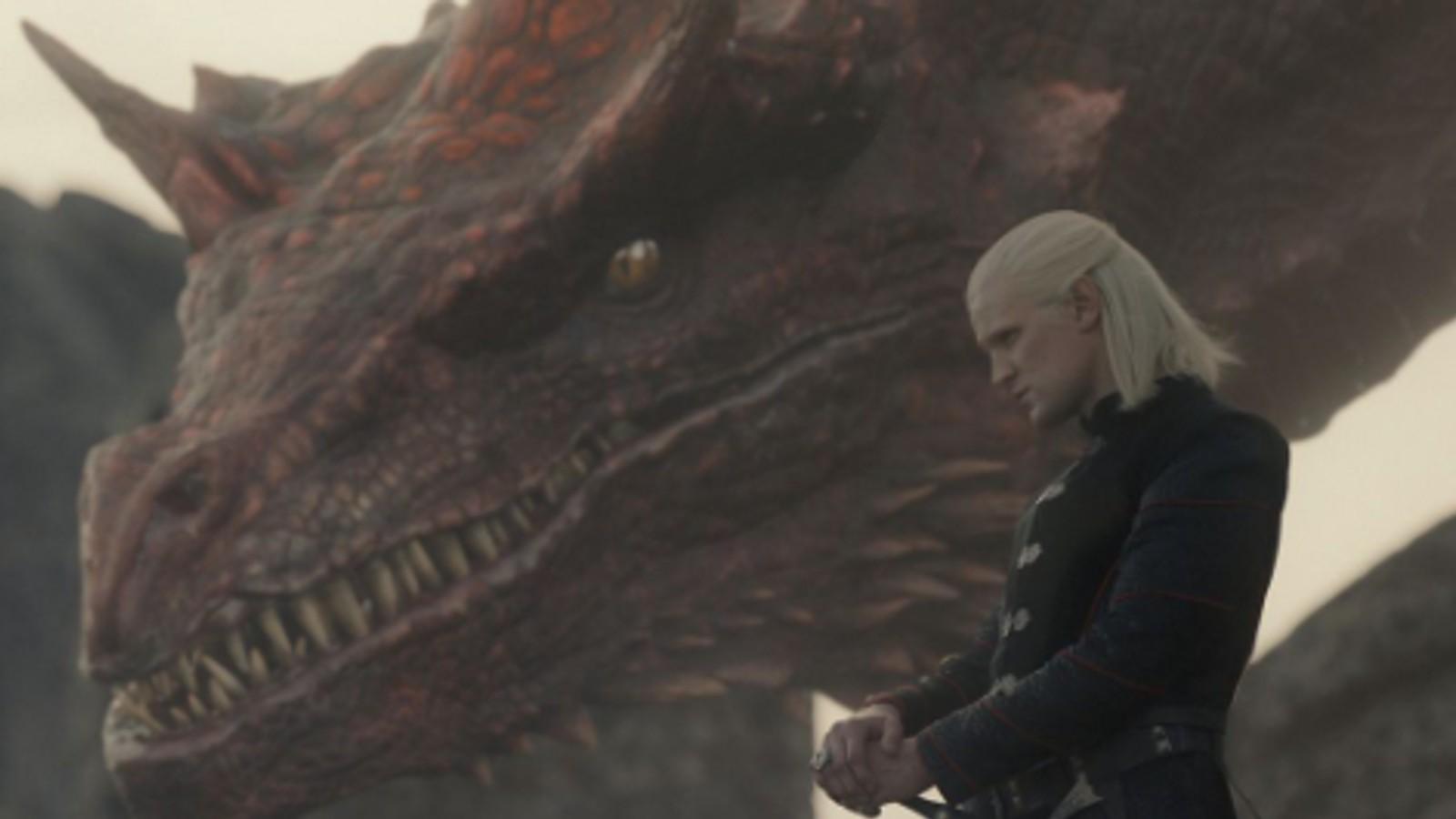 Daemon Targaryen and his dragon Caraxes