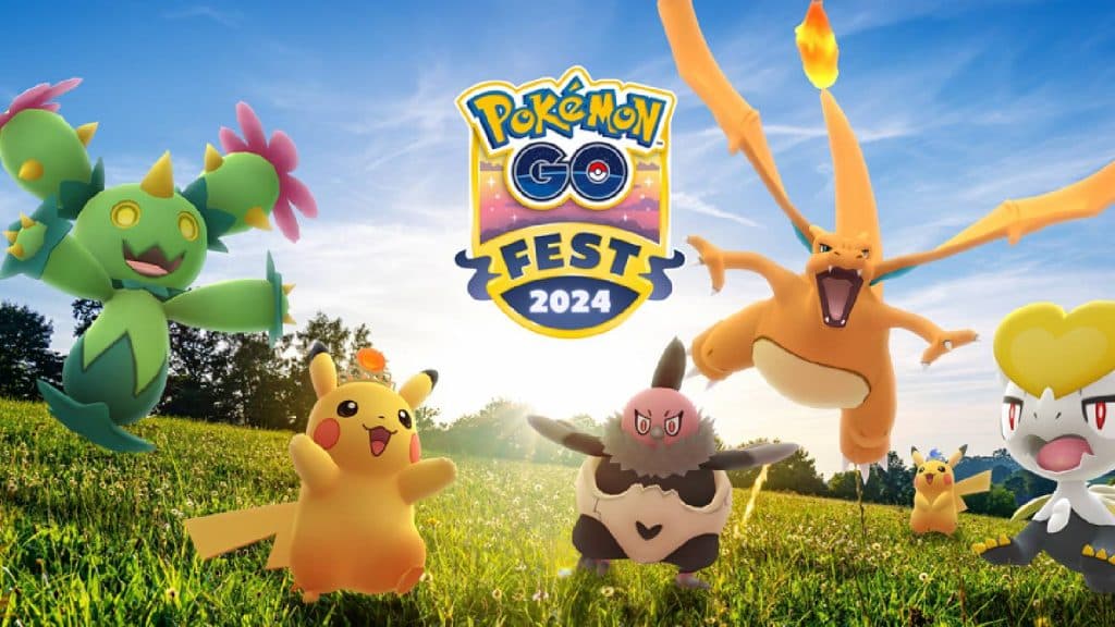 Key art for Pokemon Go Fest 2024 shows several Pokemon