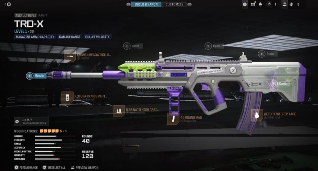 Trident Gum Ramsey 7 Blueprint in Modern Warfare 3