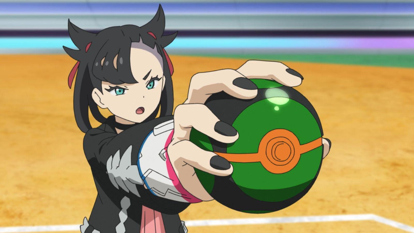 Marnie Dynamax band and Dusk Ball from Pokemon anime.