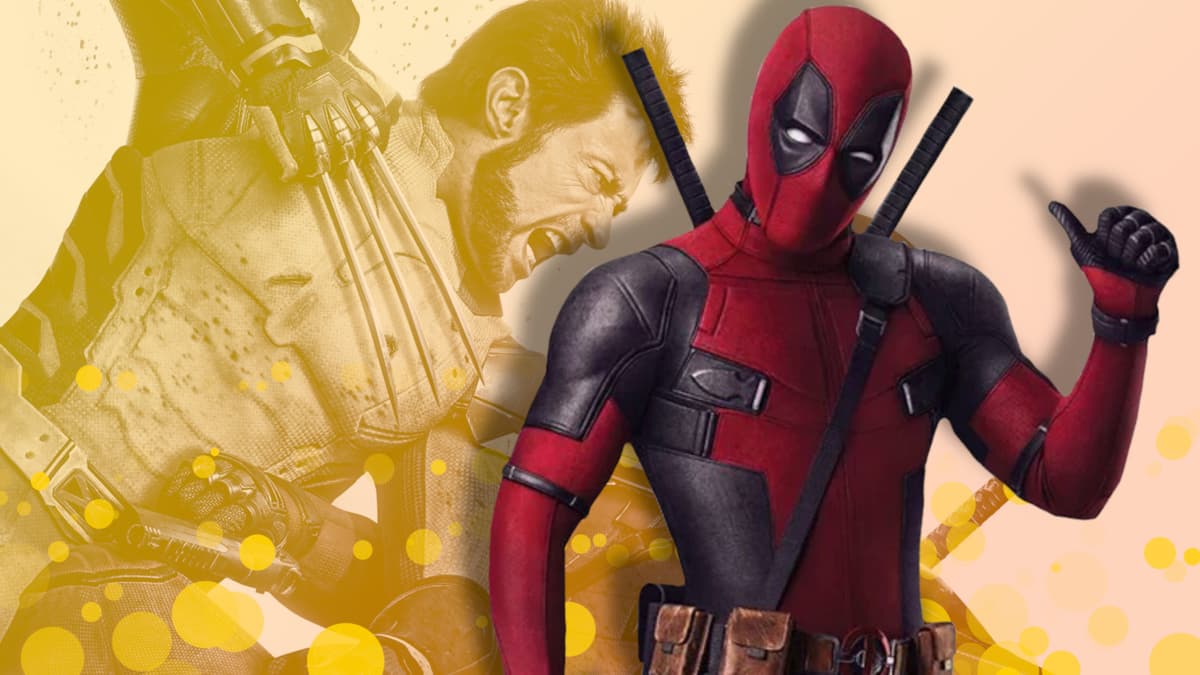 Ryan Reynolds as Deadpool points at Hugh Jackman's Wolverine