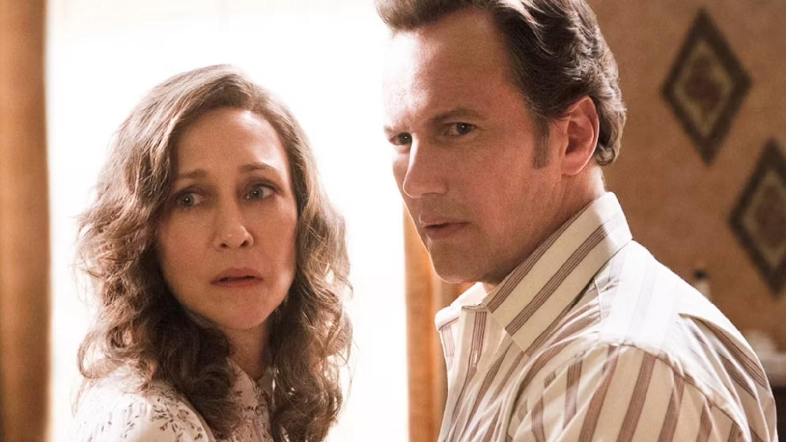 Vera Farmiga and Patrick Wilson as Lorraine and Ed Warren in The Conjuring