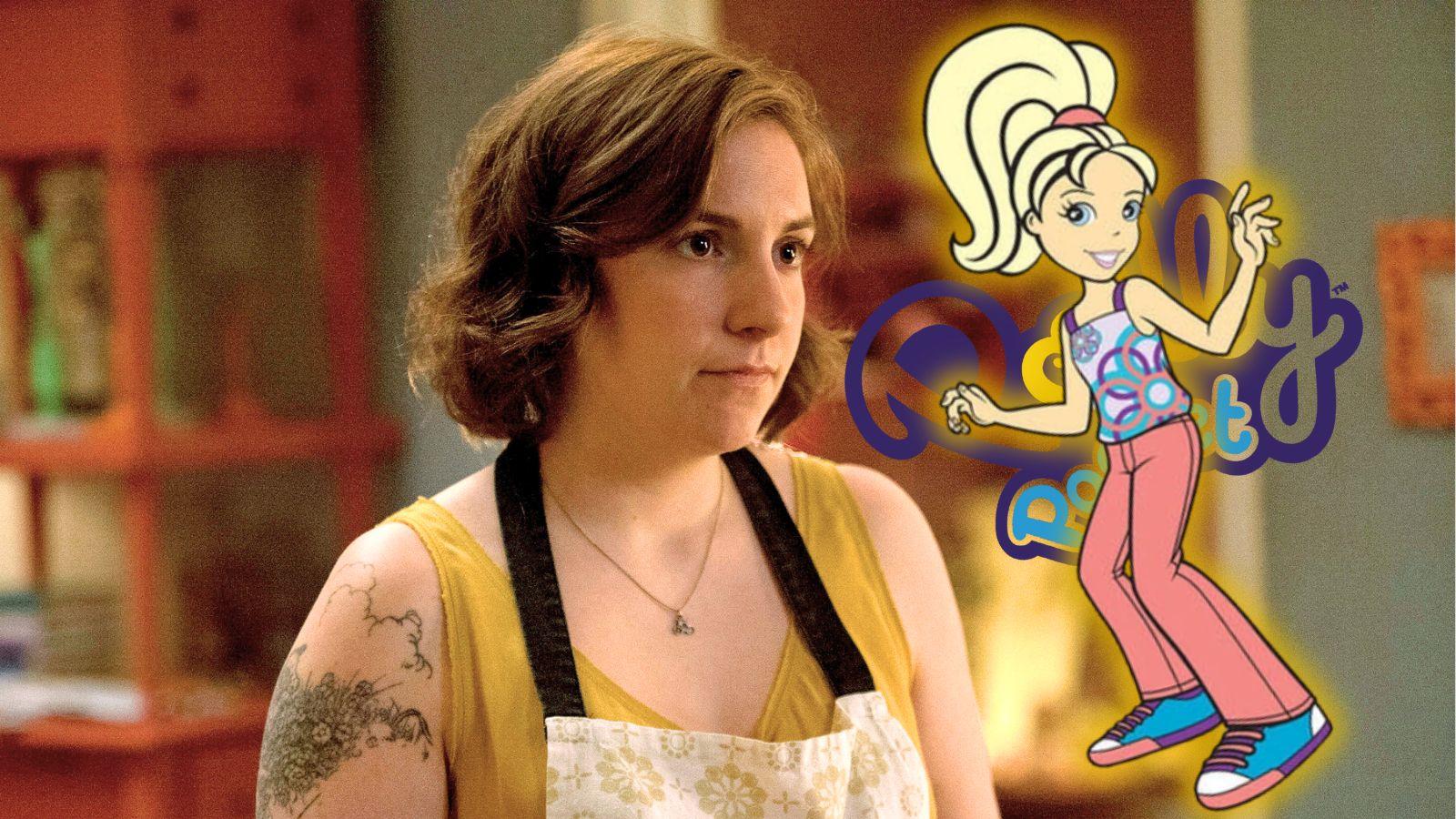 Lena Dunham next to Polly Pocket.