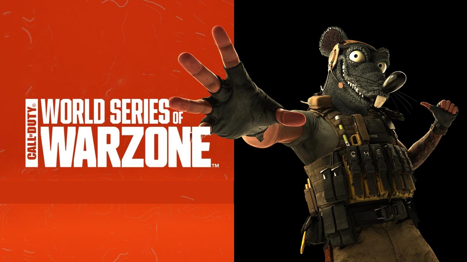 side by side image of World Series of Warzone logo and World Series of Warzone rat operator