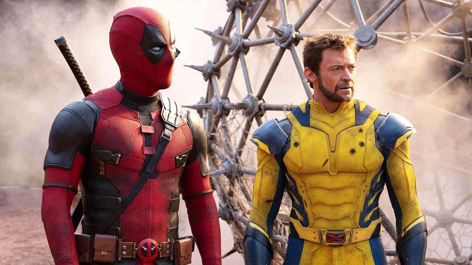 Ryan Reynolds and Hugh Jackman as Deadpool and Wolverine