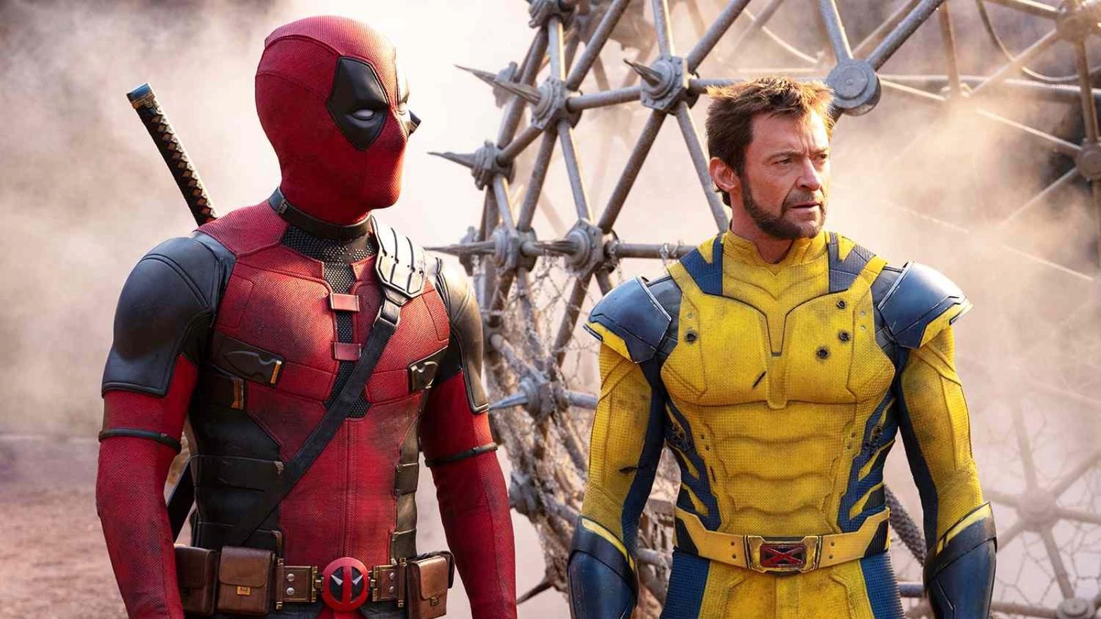 Ryan Reynolds and Hugh Jackman as Deadpool and Wolverine