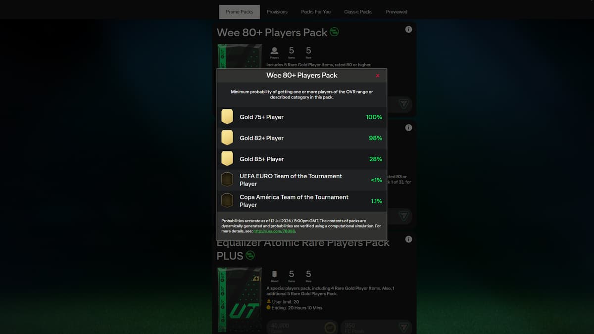 ea fc 24 web app pack probabilities dexerto