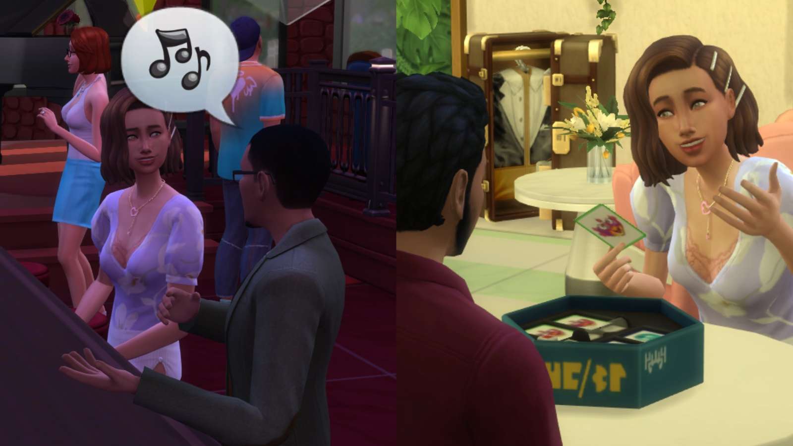 A screenshot featuring The Sims 4 Lovestruck expansion pack.