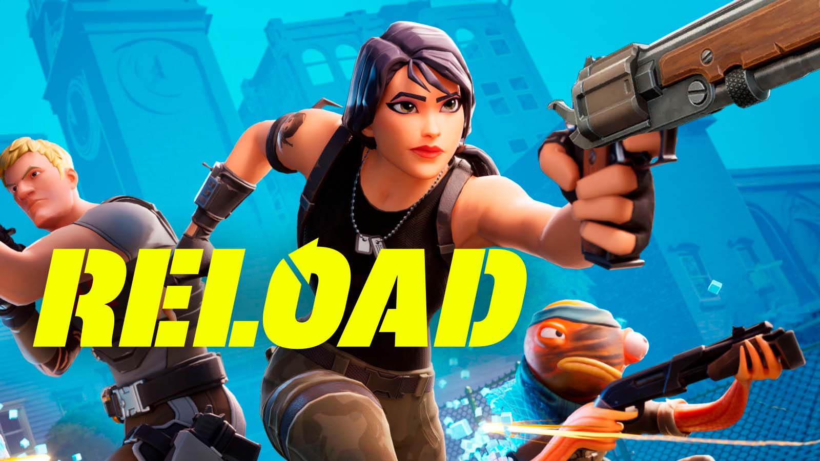 Fortnite Reload character holding a Mammoth pistol