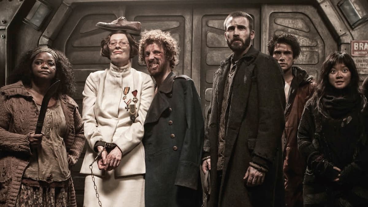 Chris Evans and the cast of Snowpiercer