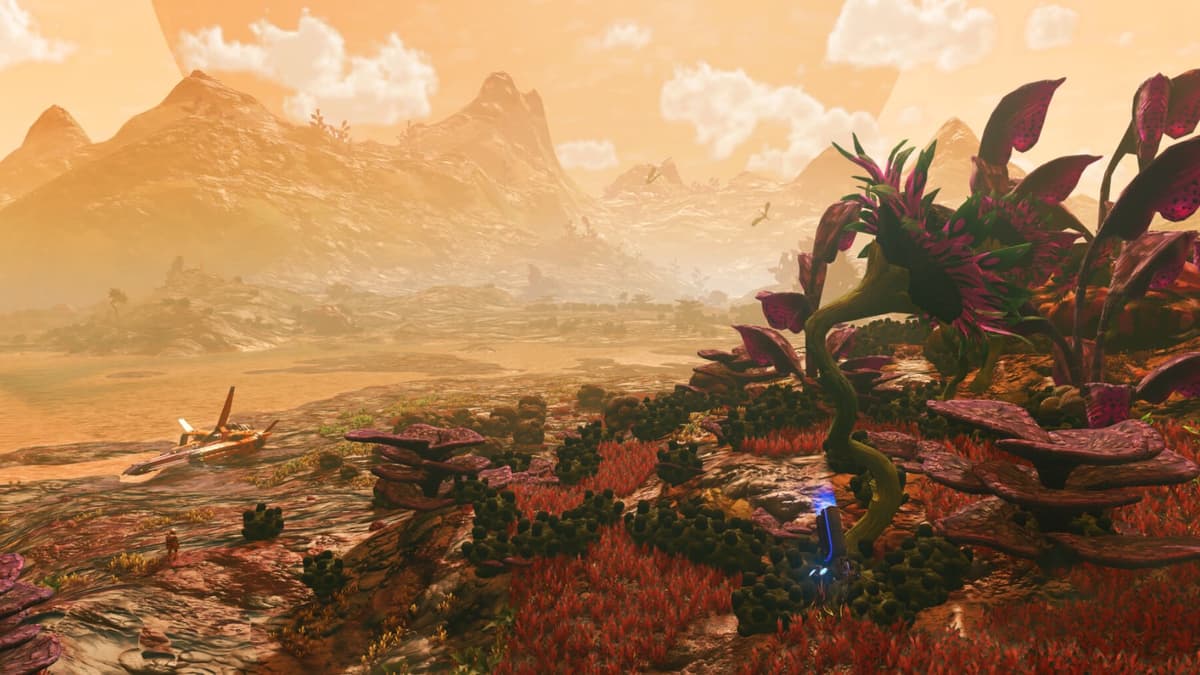 A regenerated planet in the Worlds No Man's Sky update