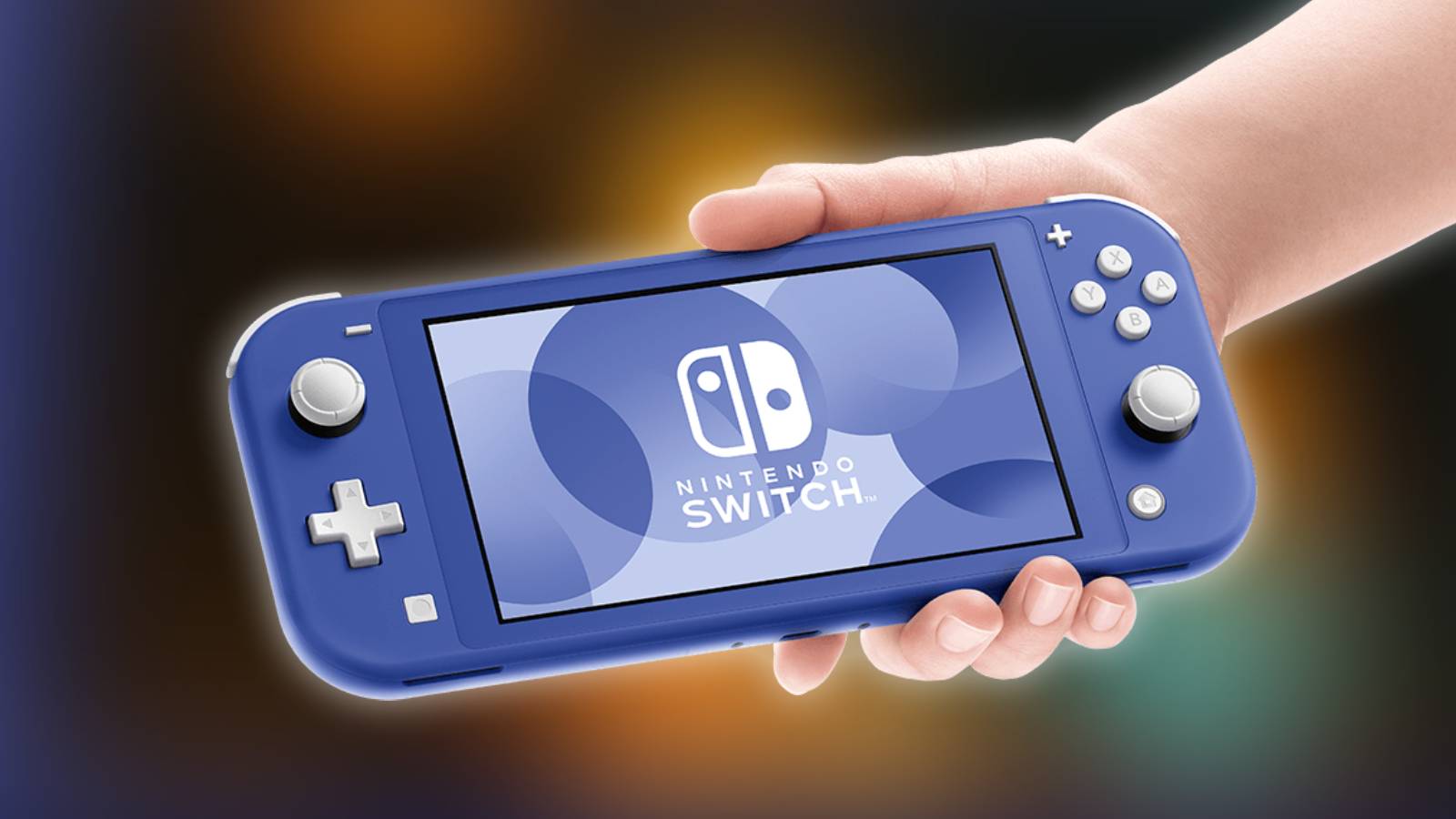 A screenshot from Taki Udon's Switch Lite video blurred in the background with an official Switch Lite image in front.
