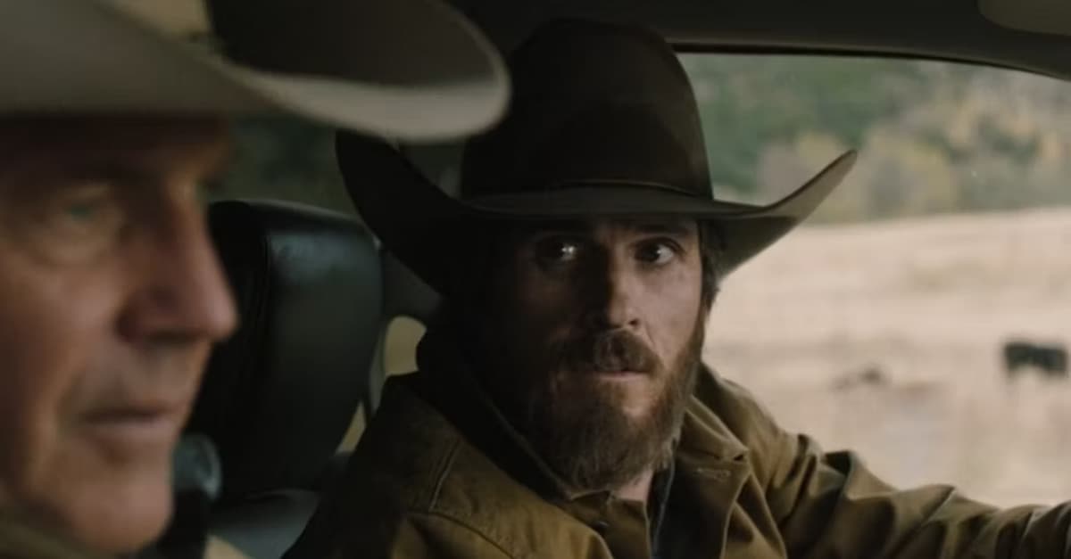 Dave Annable as Lee Dutton in Yellowstone, sitting in a car