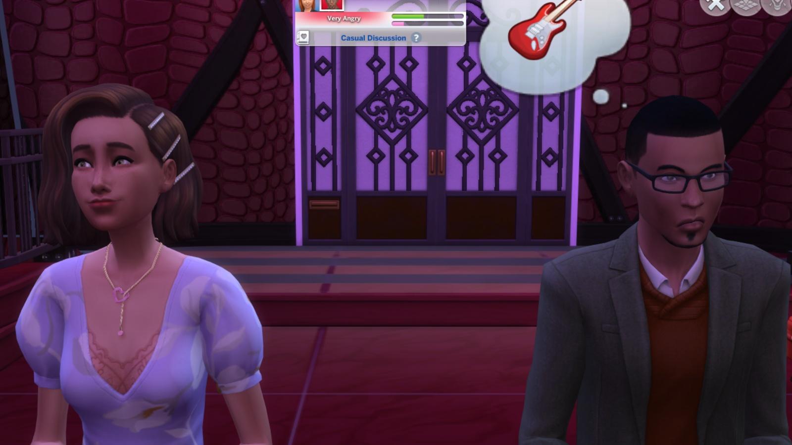 A screenshot featuring Sims going on a date in The Sims 4 Lovestruck.