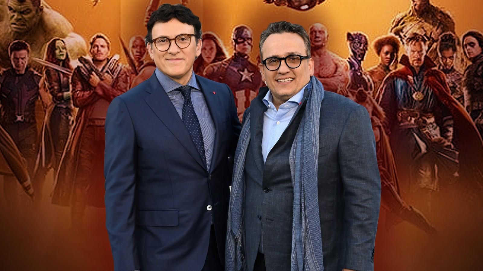 Russo Brothers in front of the Avengers