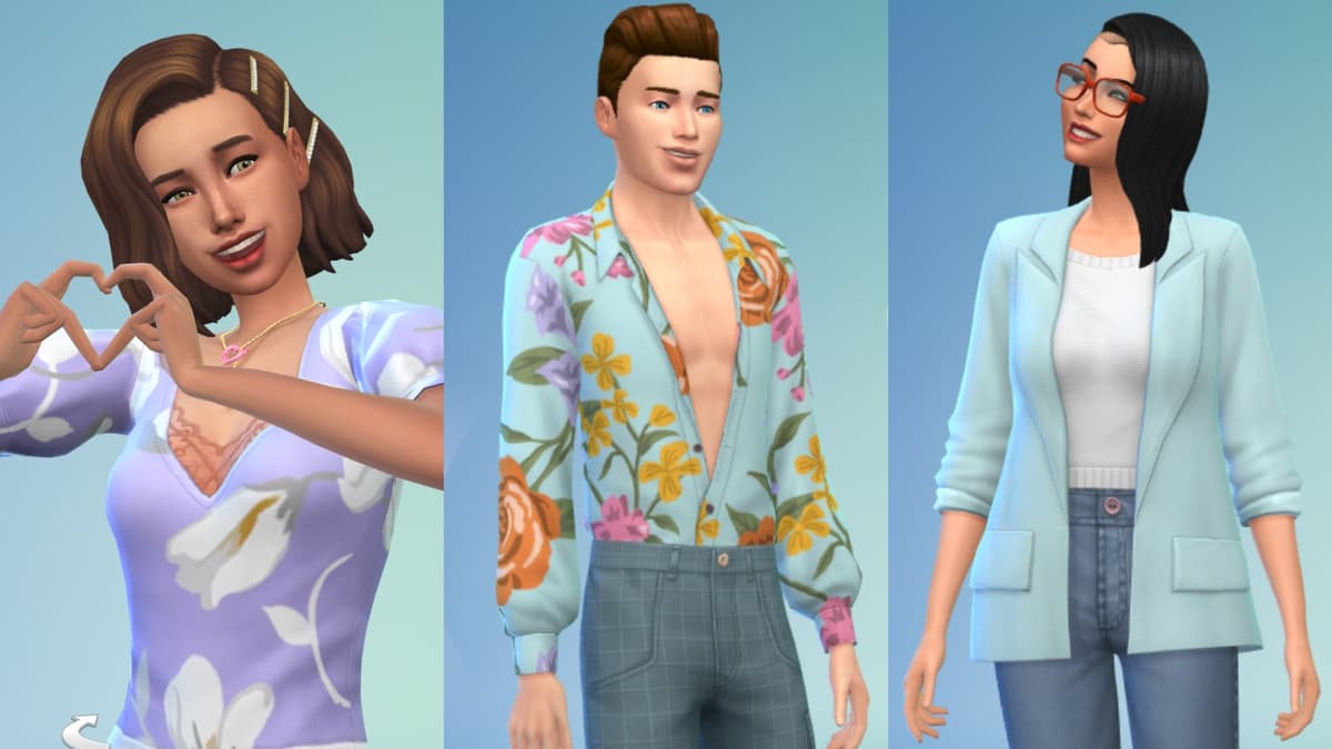 A screenshot featuring The Sims 4 CAS items from Lovestruck.