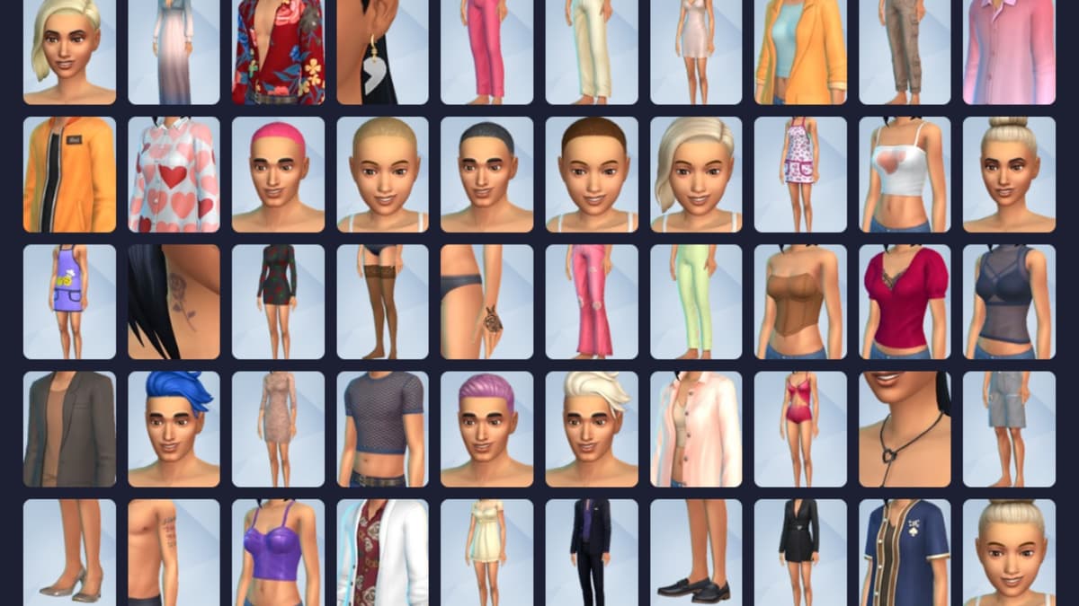 A screenshot featuring The Sims 4 Lovestruck CAS items.