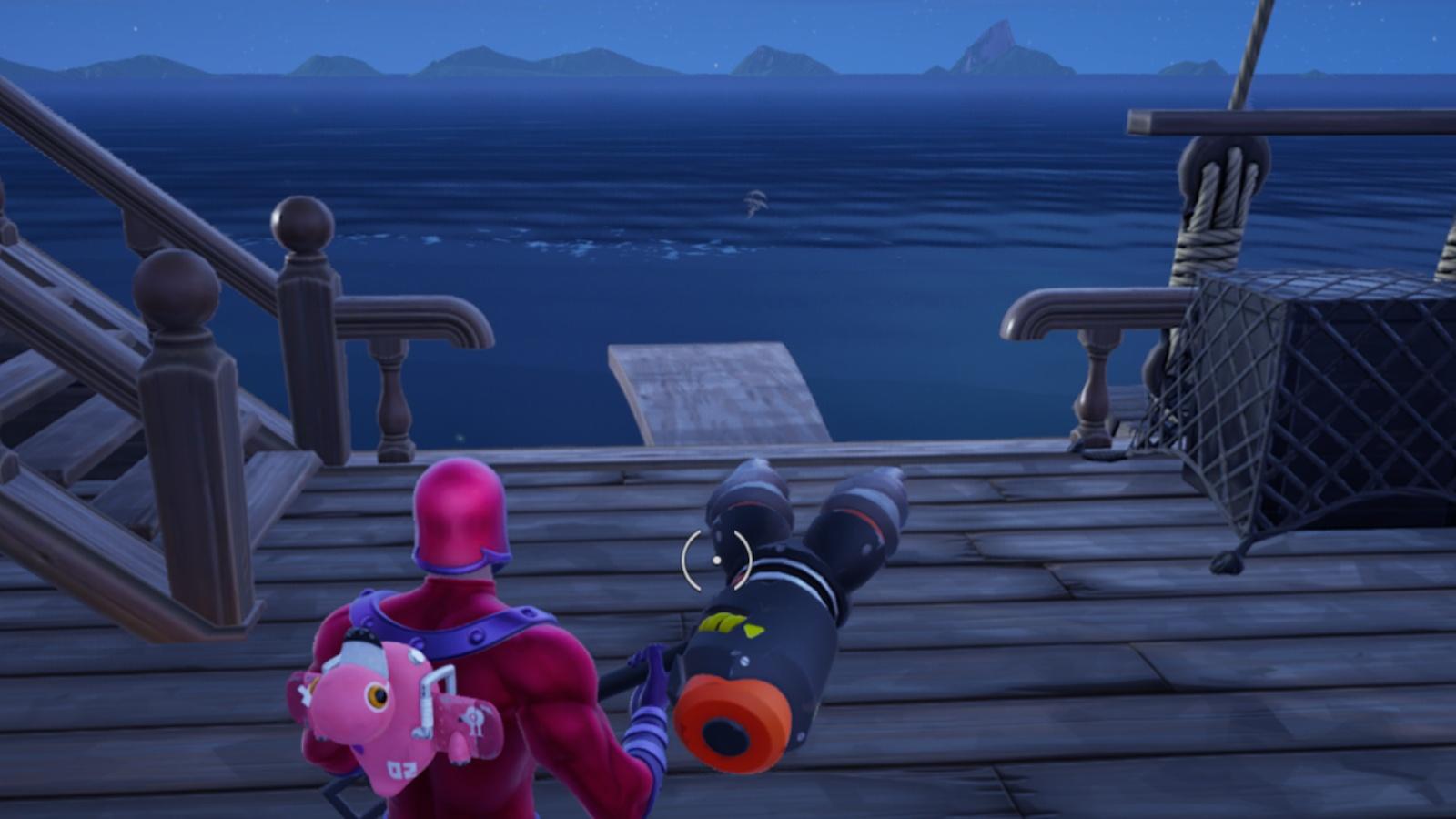A screenshot featuring one of the Fortnite x Pirates of the Caribbean challenges.