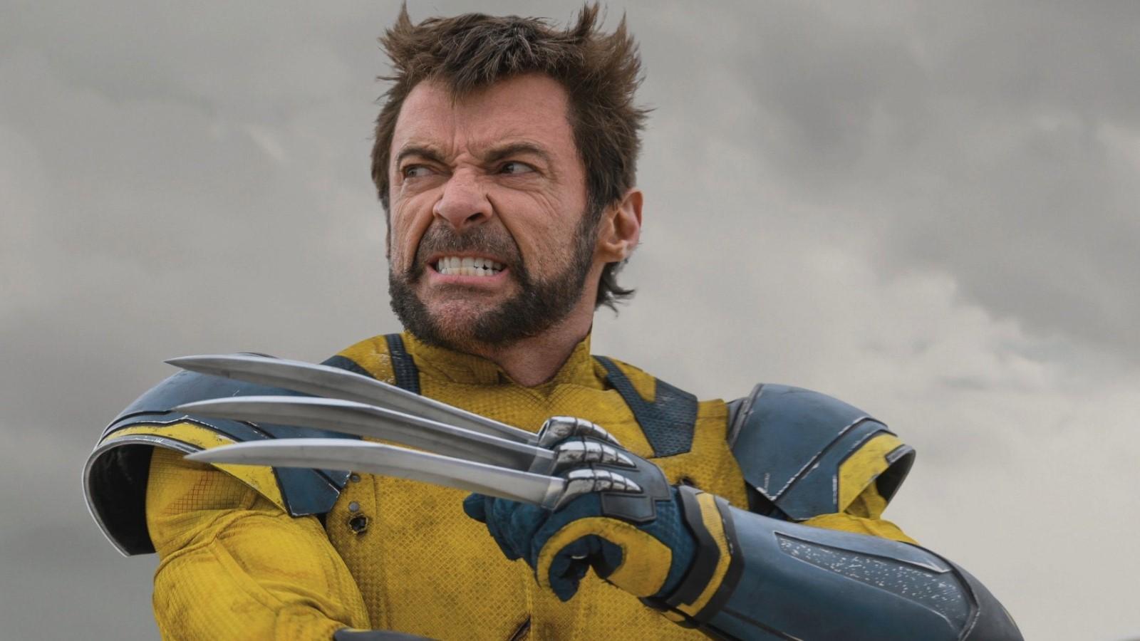 Hugh Jackman as Wolverine in Deadpool & Wolverine, with his claws out