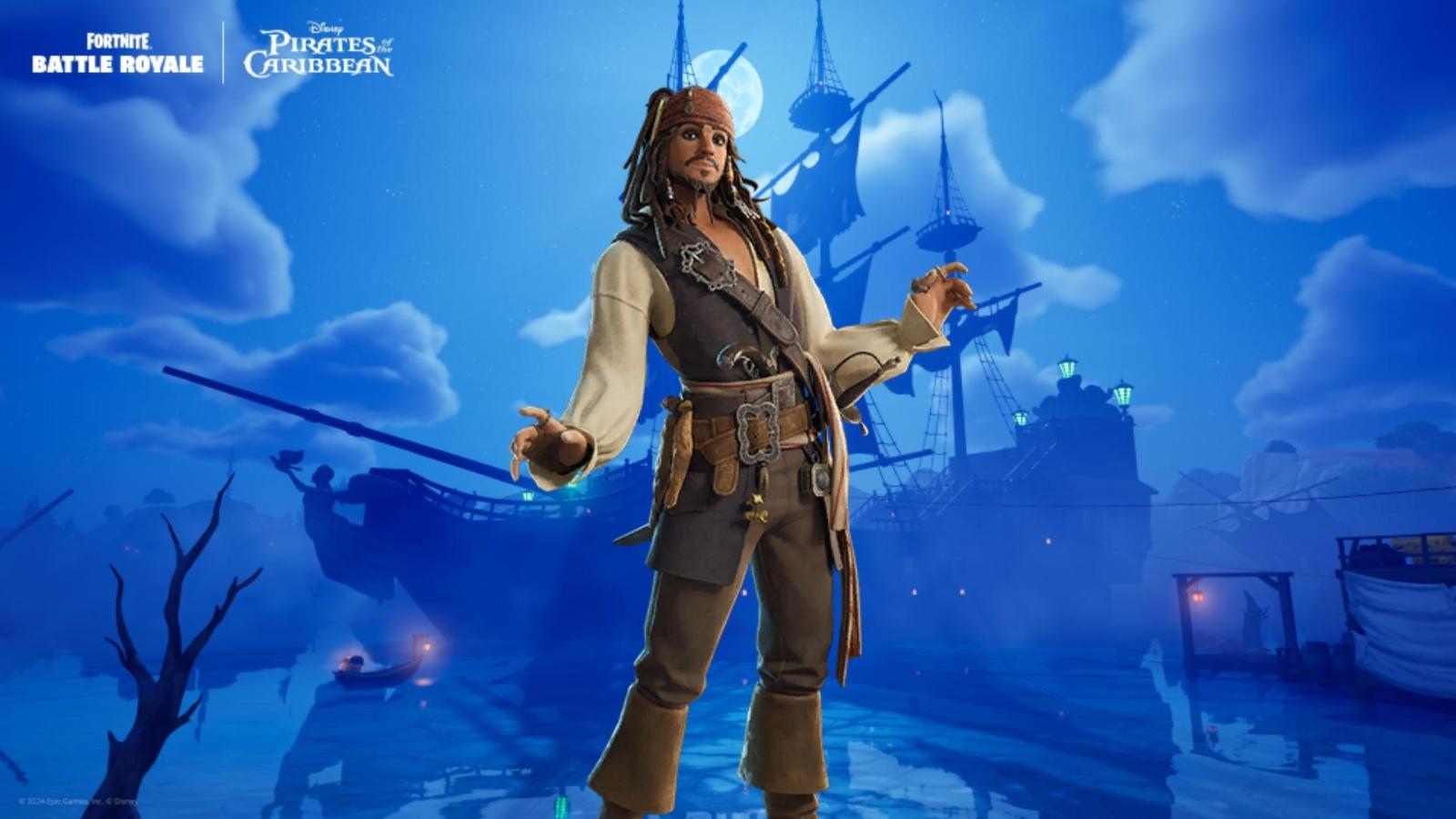 A screenshot featuring Jack Sparrow in Fortnite.