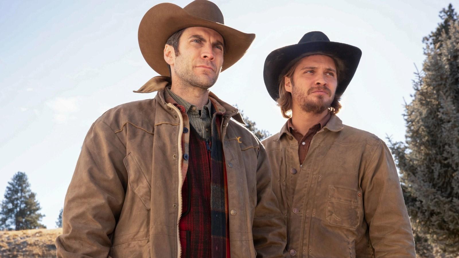 Wes Bentley as Jamie Dutton and Luke Grimes as Kayce Dutton in Yellowstone
