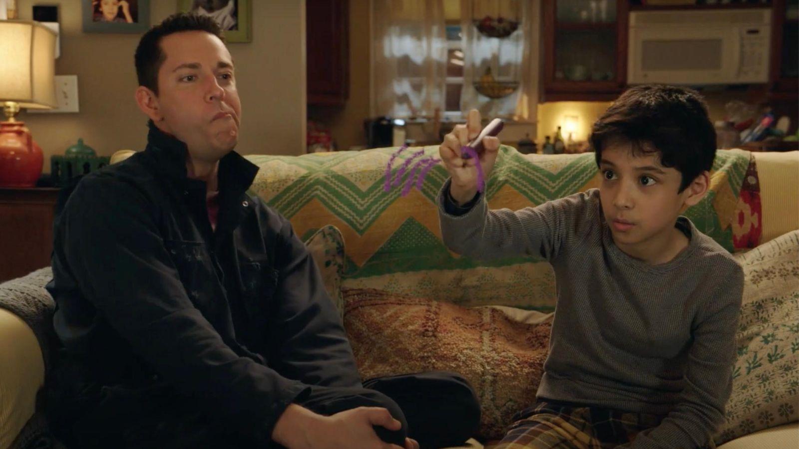 Zachary Levi and Benjamin Bottani in Harold and the Purple Crayon