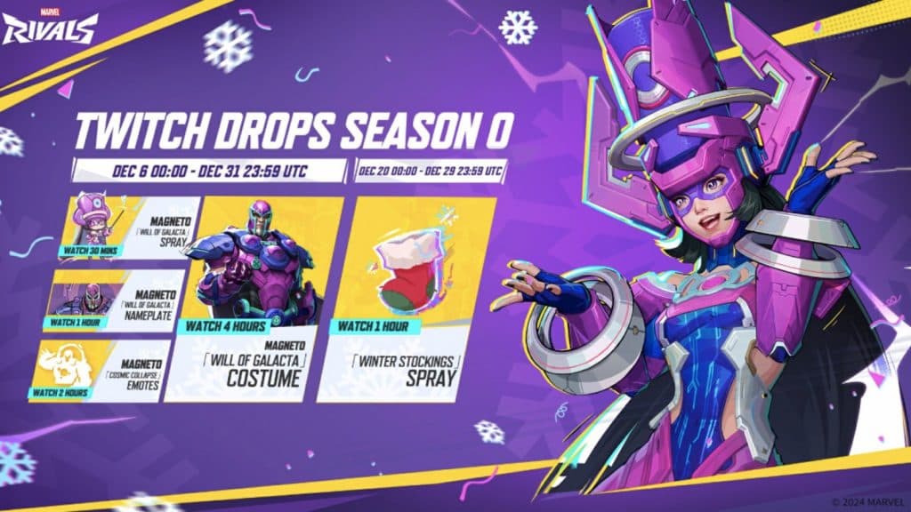 An image of Marvel Rivals Season 0 Twitch Drops.