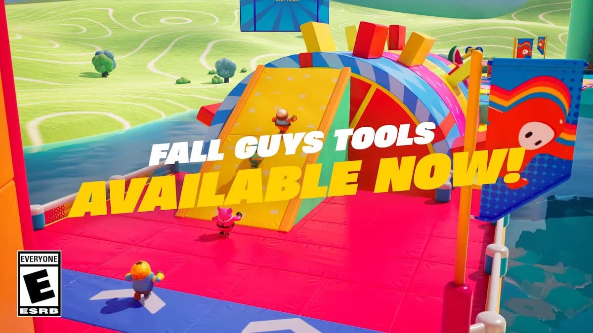 Image promotionnelle de Fall Guys indiquant que le contenu est désormais disponible