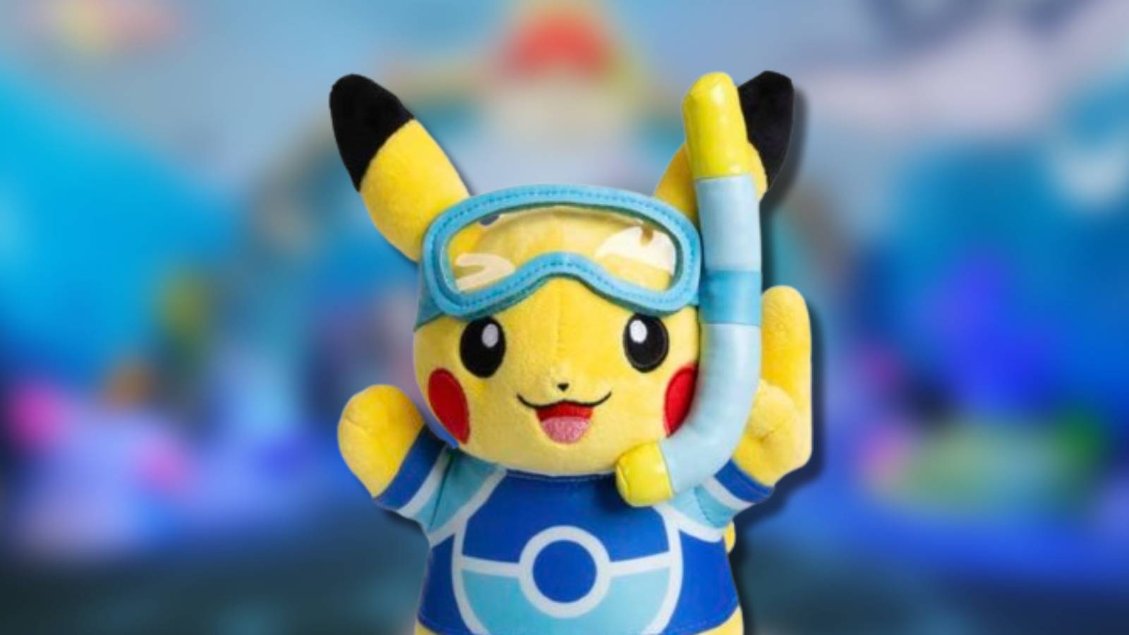 A Pikachu plush is visible against a blurred background